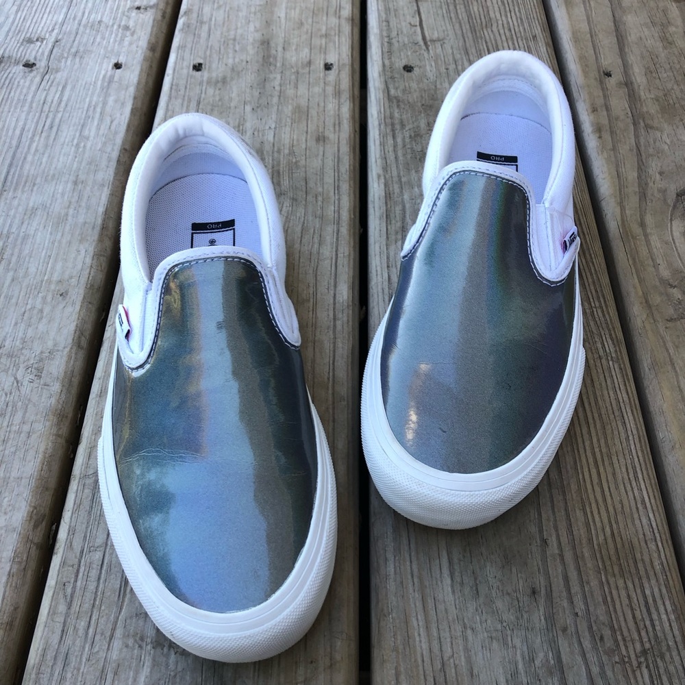 Vans Slip Ons Pro Classic style White Iridescent